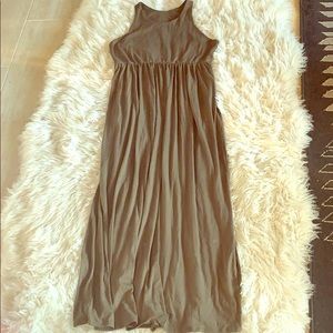 Olive green long dress